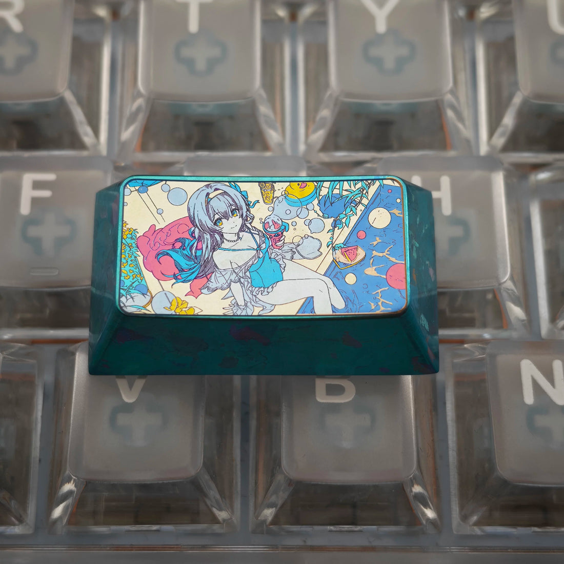Honkai：Star Rail，Firefly themed 1.75U titanium alloy personalized keycaps, mechanical keyboard decorative keycaps, anime and game cultural creative keycaps