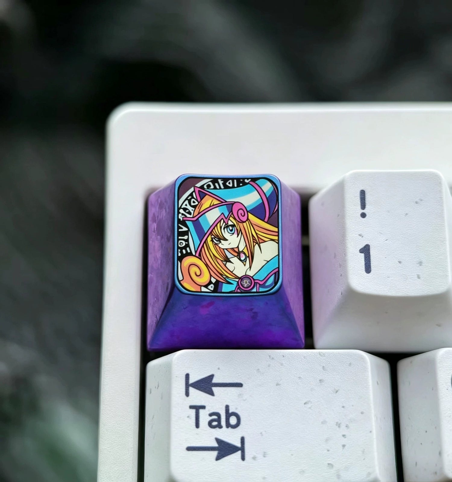 Yu-Gi-Oh! Black Magician Girl Collection, 1 U titanium alloy metal personalized keycaps, anime oil painting cultural creative keycaps, mechanical keyboard artistic decorative keycaps