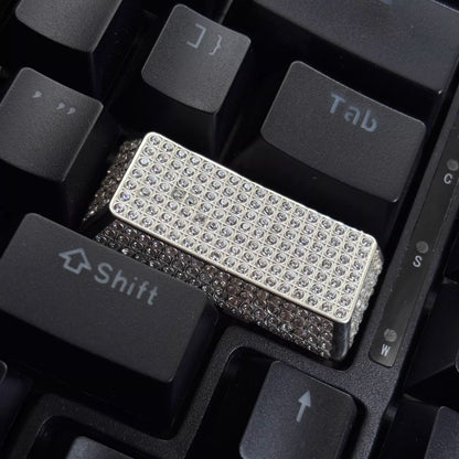 Pure silver full diamond, 2.25U enter key personalized keycap, fashionable metal inlaid diamond jewelry design mechanical keyboard decoration keycap
