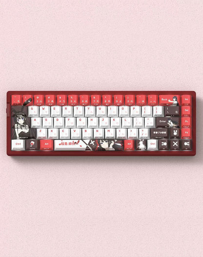 Sakurajima Mai theme, custom set personalized keycap series, PBT material, Original factory height, compatible with 61/64/68/75/84/87/104 mechanical keyboard keycap set