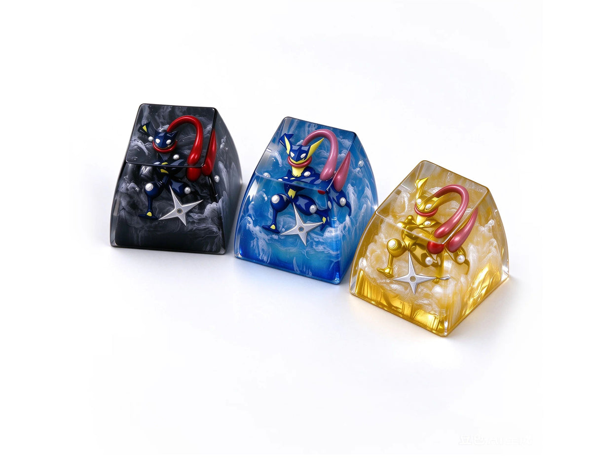 Pok é mon series/ Greninja Crystal Resin Keycaps Original Design Personalized Keycaps, Anime Game Culture Creative Keycaps Mechanical Keyboard Cartoon Decorative Keycaps