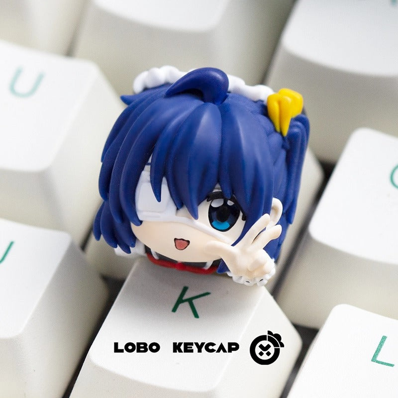 Love, Chunibyo &amp; Other Delusions，Takanashi Rikka， Multi colored resin molded personalized keycaps, cute decorative keycaps with anime, gaming, cultural and creative dolls