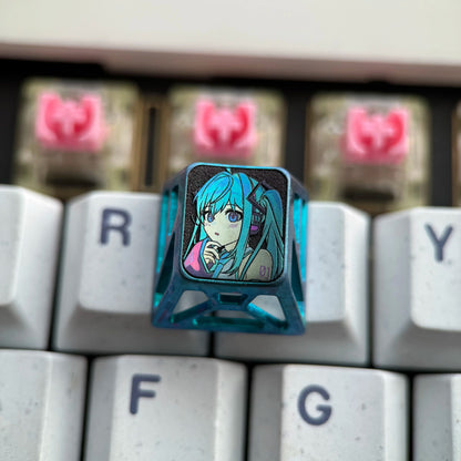 Titanium alloy 1U hollow titanium alloy personalized keycap collection, customizable, anime and game culture creative personalized keycaps. Mechanical keyboard decorative keycaps