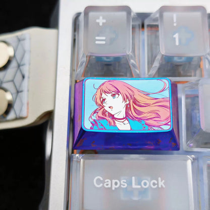 BanG Dream! , Anon Chihaya theme, 1.5U titanium alloy personalized keycaps, anime and game culture creative art keycaps, mechanical keyboard decorative keycaps