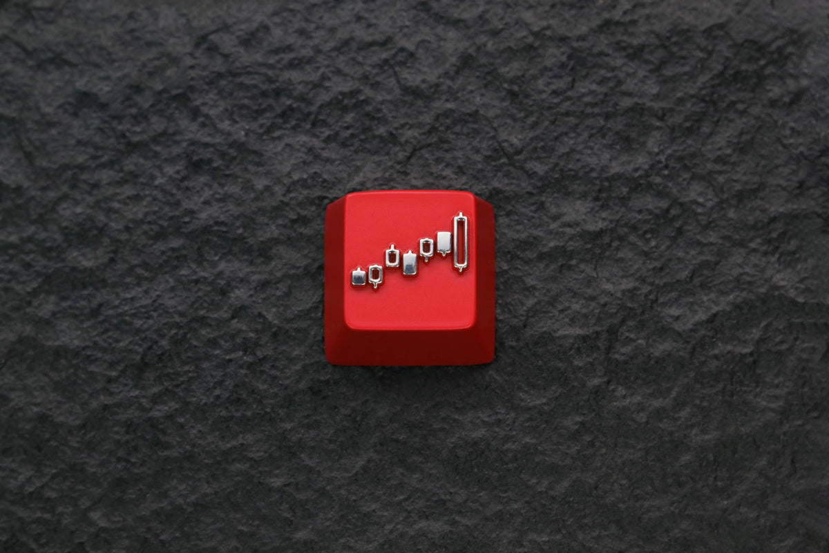stock Candlestick Chart，Metal Logo Series Personalized Keycaps, Metal Keycaps, Mechanical Keyboard Decorative Keycaps