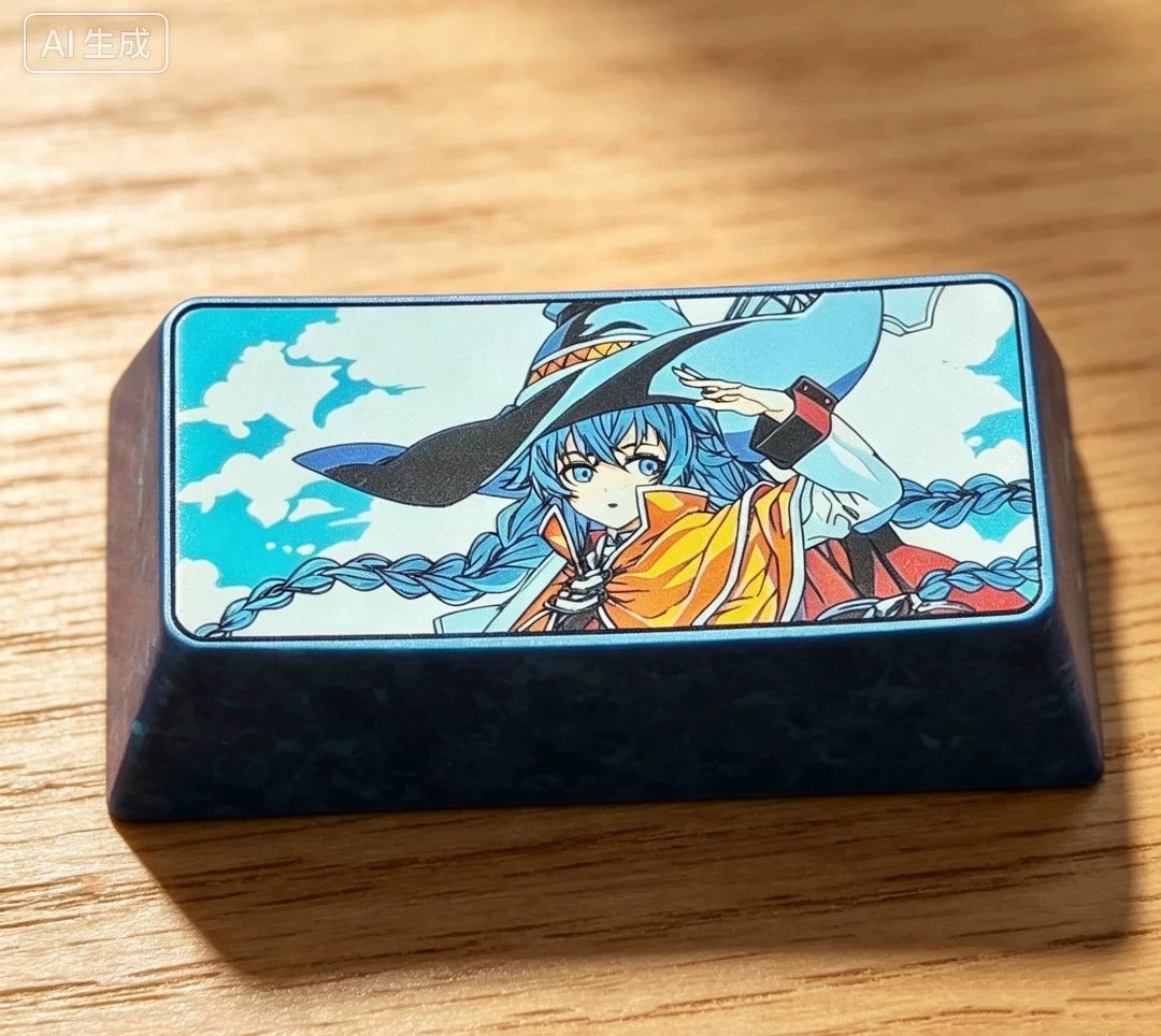 ‌Mushoku Tensei: Jobless Reincarnation‌， Roxy Migurdia Greyrat， 3 collections of styles, 2 U titanium alloy personalized keycaps, anime and game cultural creative keycaps, mechanical keycaps decorative keycaps