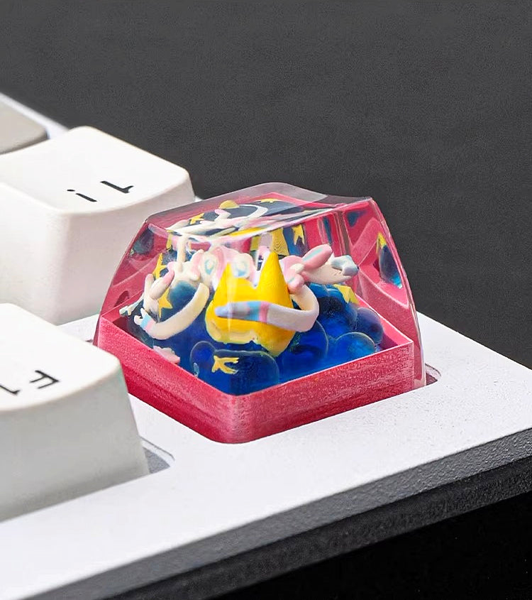 Pok é mon series, Sylveen theme, crystal resin personalized keycaps, anime and game peripheral decorative keycaps, resin art handmade keycaps