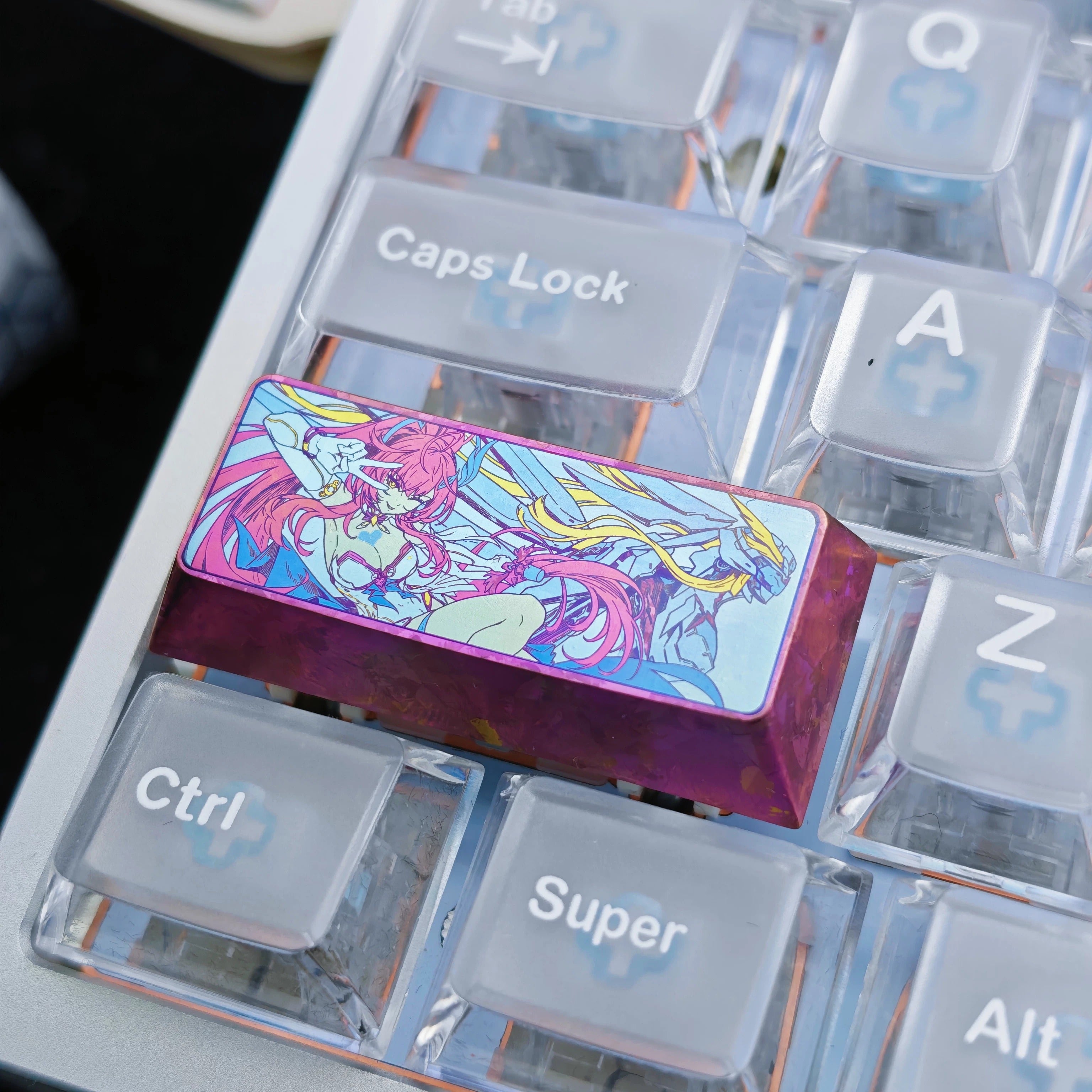 Wuthering Waves，Aemeath，2.25U， Enter key/left shift titanium alloy personalized keycaps, anime, gaming, cultural and creative mechanical keyboard decorative keycaps