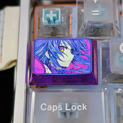 DATE A LIVE，Yatogami Tohka 1.5 U titanium alloy personalized keycaps, mechanical keyboard metal decorative keycaps, anime and game culture peripheral keycaps