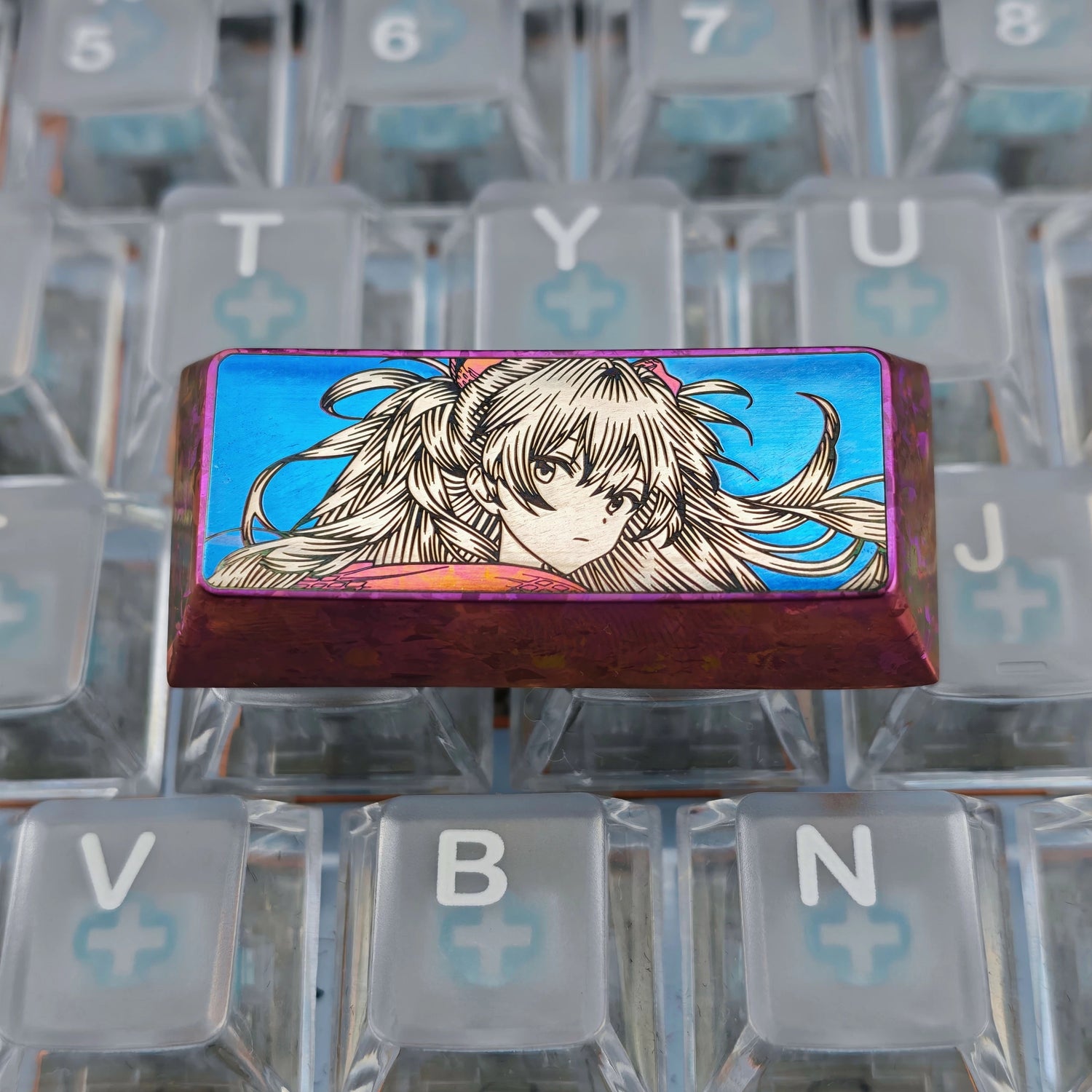 Precision black and white lines 2.25U enter key/left shift collection, titanium alloy personalized keycaps, anime game culture creative mechanical keyboard decorative keycaps