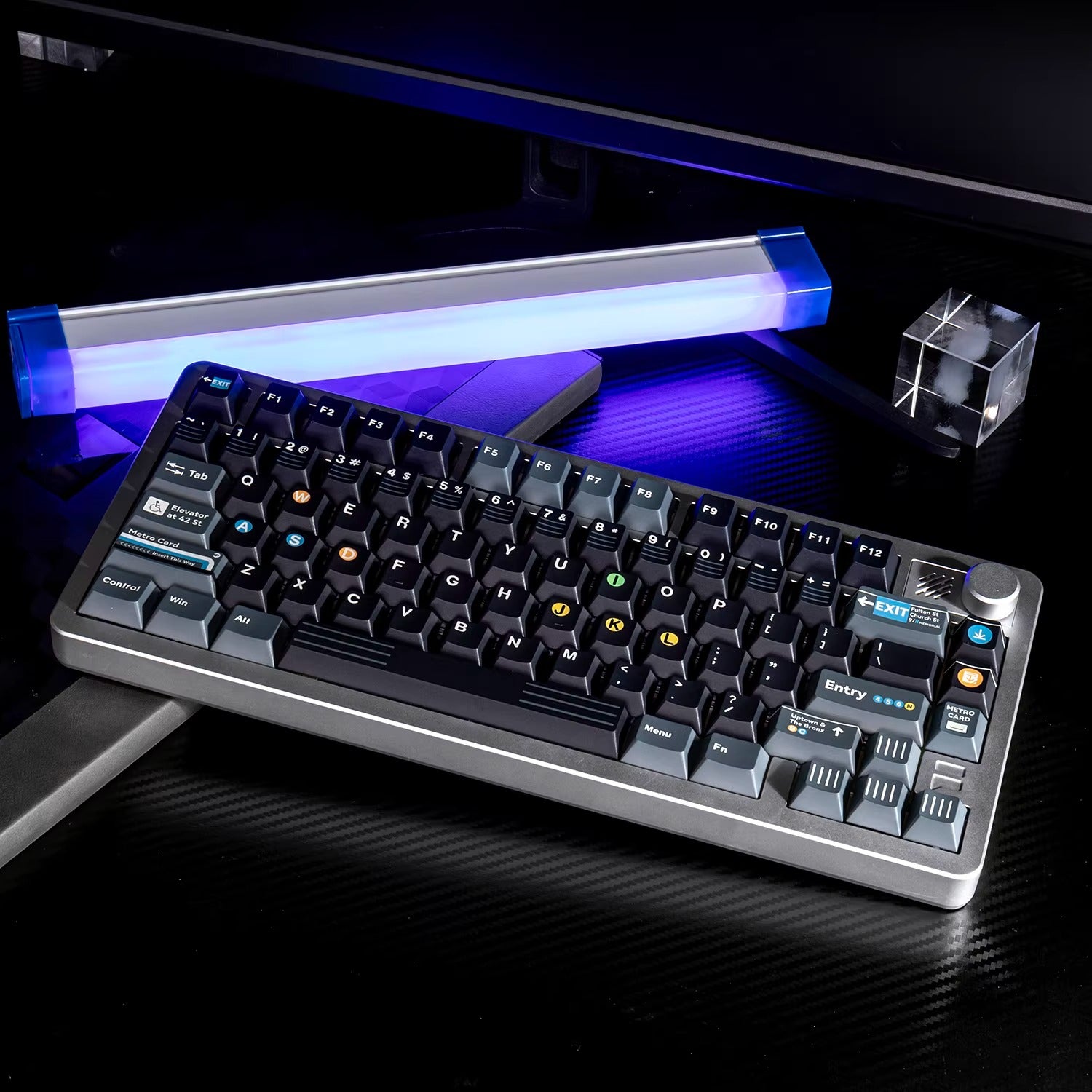 New York subway themed design, PBT material personalized keycap set, factory highly customized keycap decoration set, compatible with Wooting/ROG EXTREME mechanical keyboard