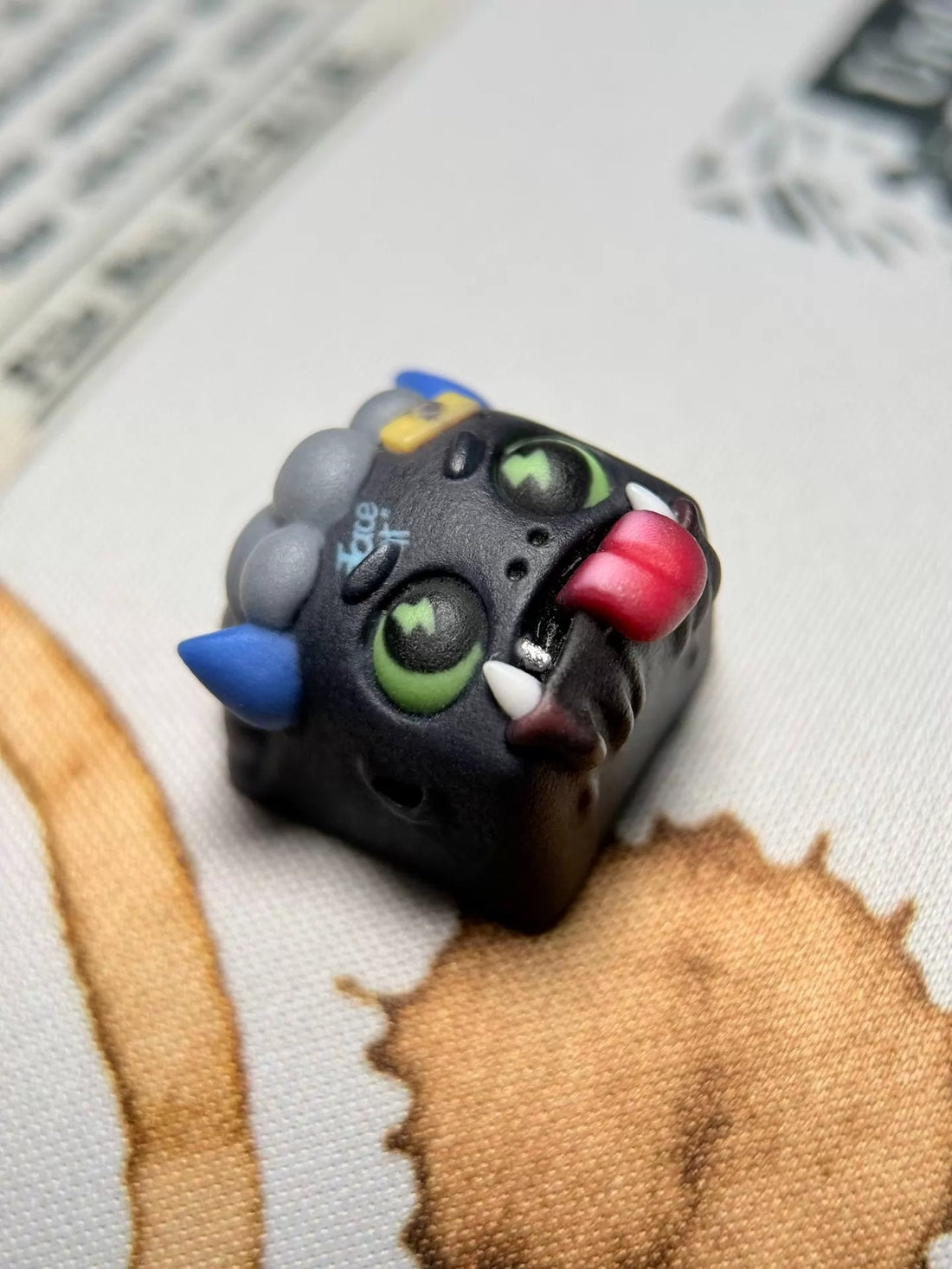 Original design of Little Devil, multi-color resin personalized keycaps that do not fade or corrode, mechanical keyboard decorative keycaps, cute cartoon art keycaps, creative keycaps