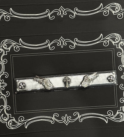 Baroque style, retro cross, medieval, gothic, angel wing decorated keycap, 6.25 U space bar transparent resin personalized keycap, mechanical keyboard element decorative keycap