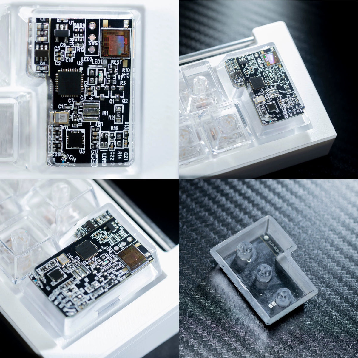 Circuit board design 7-character return, ISO return key, personalized keycaps Crystal drops of glue sealing circuit board decorative keycaps
