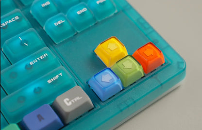 Rainbow jelly keycaps, colored arrow crystal resin personalized keycaps, cultural and creative PC desktop cultural keyboard matching, mechanical keyboard decorative keycaps