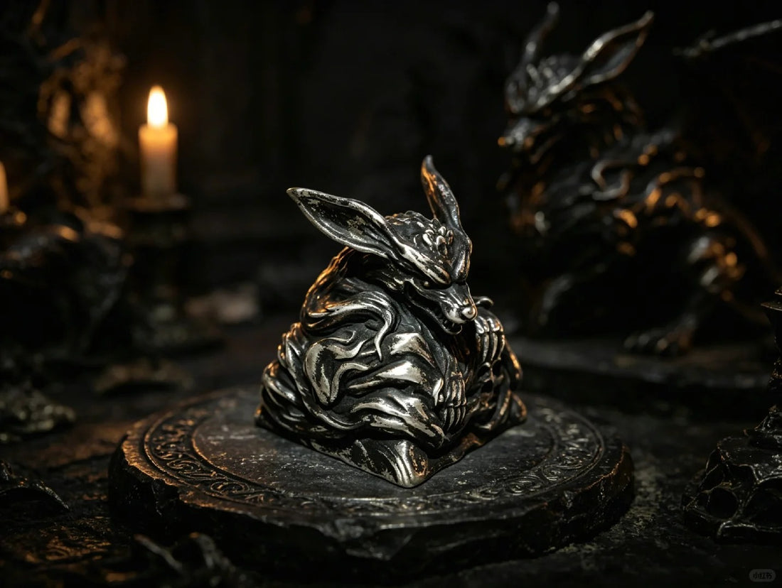 Nine Tailed Fox, made of 925 sterling silver, metal personalized keycaps, designed with mythical ancient mythical animal images, mechanical keyboard decoration keycaps