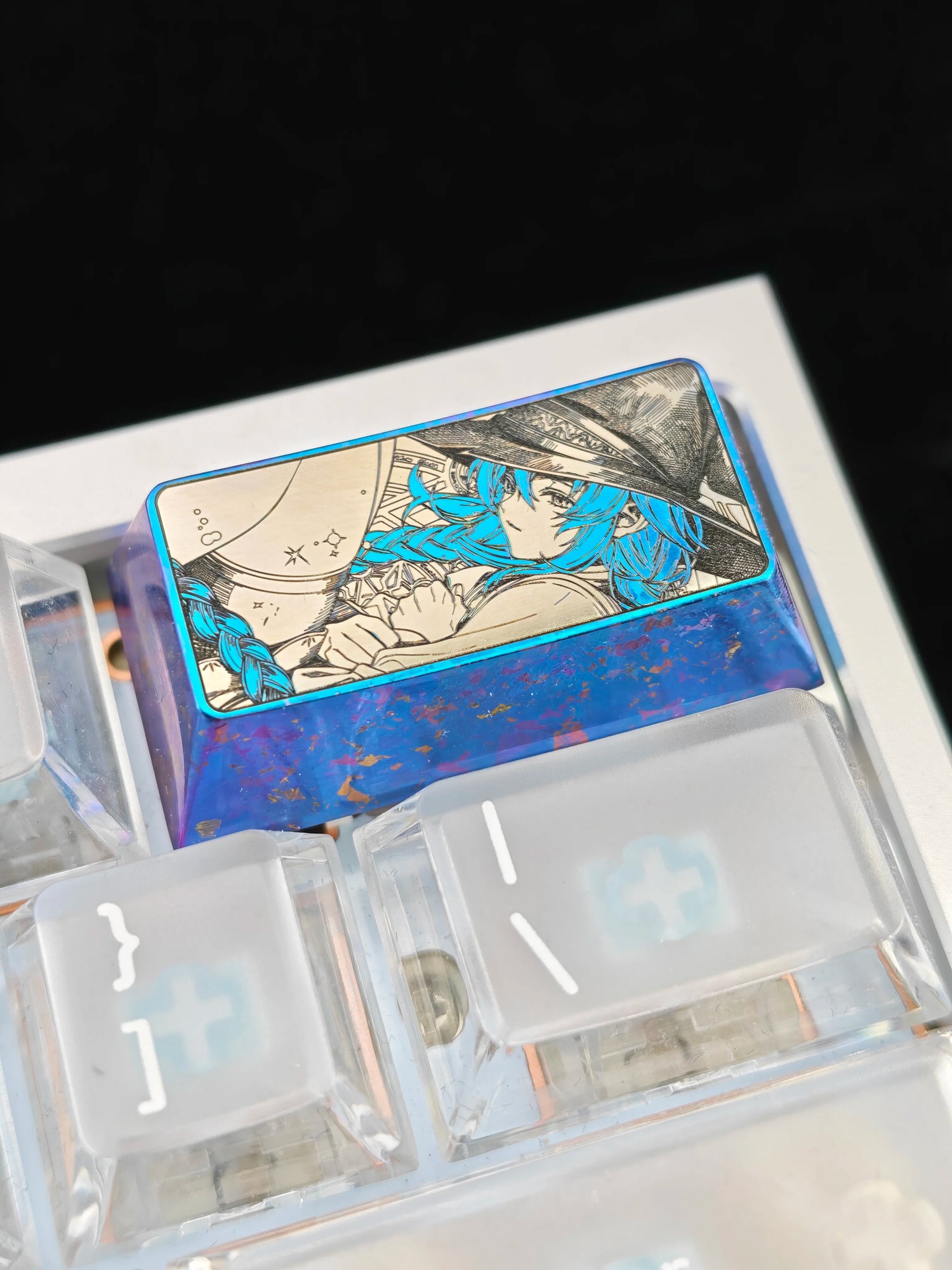 Mushoku Tensei: Jobless Reincarnation‌,Roxy Migurdia Greyrat, 2U titanium alloy personalized keycaps, anime and game cultural creative keycaps, mechanical keyboard decorative keycaps