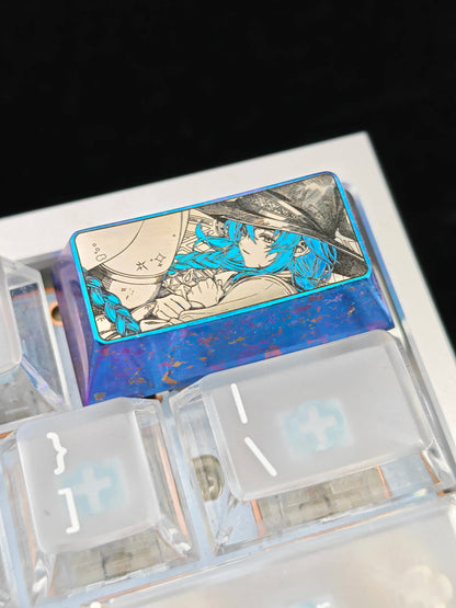 Mushoku Tensei: Jobless Reincarnation‌,Roxy Migurdia Greyrat, 2U titanium alloy personalized keycaps, anime and game cultural creative keycaps, mechanical keyboard decorative keycaps