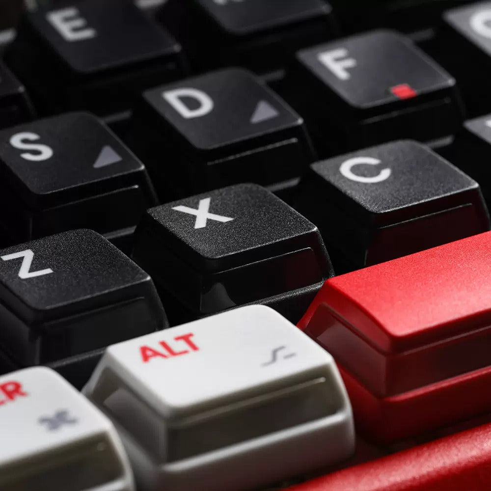 Red Flame Storm Theme  PBT material personalized keycap set, mechanical keyboard replacement decorative keycaps, Transparent Compatible with 61/64/68/75/84/87/104 Key Mechanical Keyboards