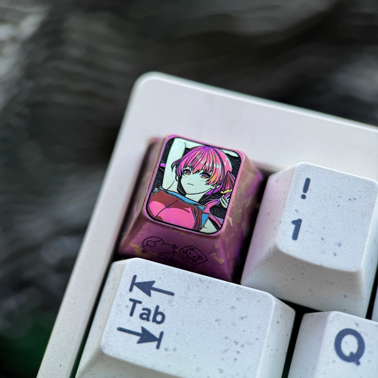 Hololive, Houshou Marine, 1U titanium alloy personalized keycaps, anime, gaming, cultural and creative mechanical keyboard decorative keycaps