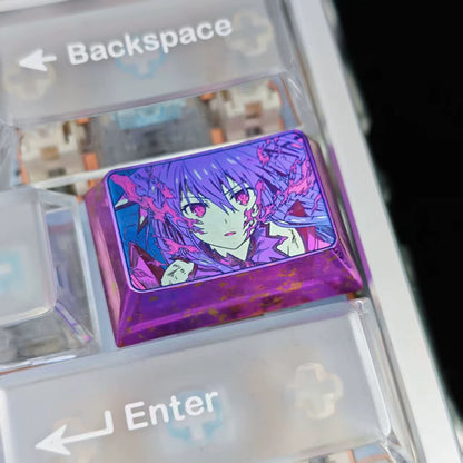 DATE A LIVE，Yatogami Tohka 1.5 U titanium alloy personalized keycaps, mechanical keyboard metal decorative keycaps, anime and game culture peripheral keycaps