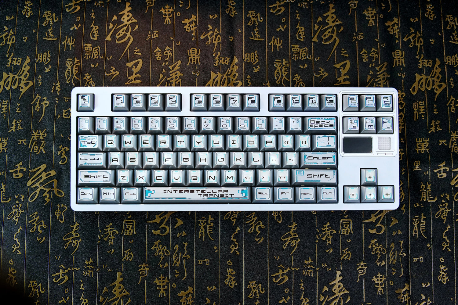 Interstellar theme, futuristic technology style metal keycap set, original high metal carved decorative keycaps