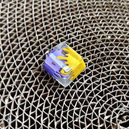 Splatoon theme, inkjet/graffiti, crystal resin personalized keycaps, game culture creative keycaps, Mechanical keyboard decorative keycaps