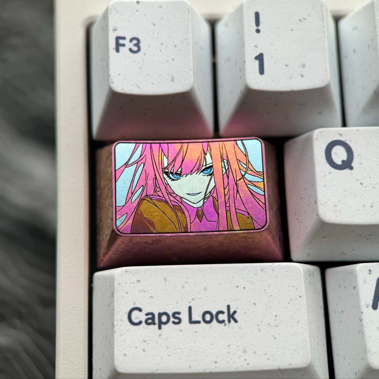 DARLING in the FRANXX ， 02 Theme, 1.5U titanium alloy decorative keycaps, metal carved personalized keycaps