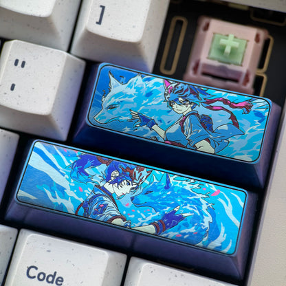 Overwatch 2, Kiriko, 2.25U/2.75U titanium alloy personalized keycaps, anime and game culture creative metal carving decorative keycaps