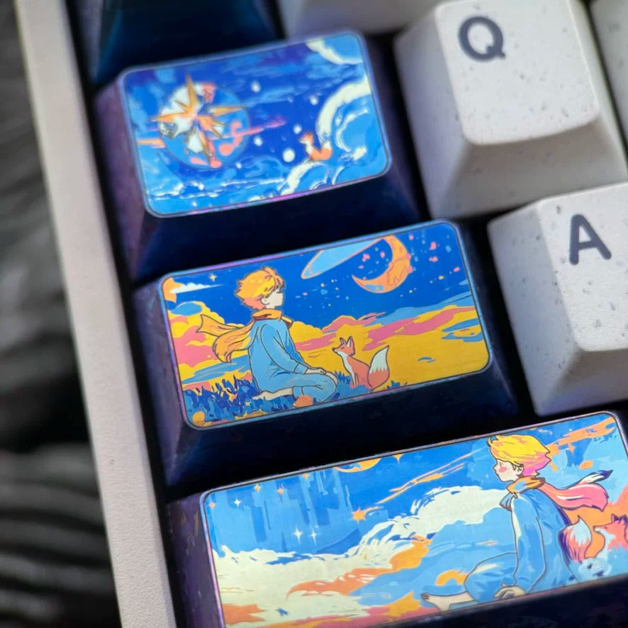 The Little Prince theme, titanium alloy large key combination set, fairy tale anime romantic theme design personalized keycaps