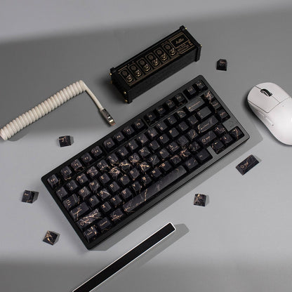 Minimally designed marble patterned keycap set, PBT Material Personalized Keycap Set, Compatible with 61/64/68/75/84/87/104 Key Mechanical Keyboard
