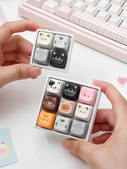 Cute cat switch tester, keycap keychain, cat themed keycap switch mechanical keyboard creative peripheral cultural products.