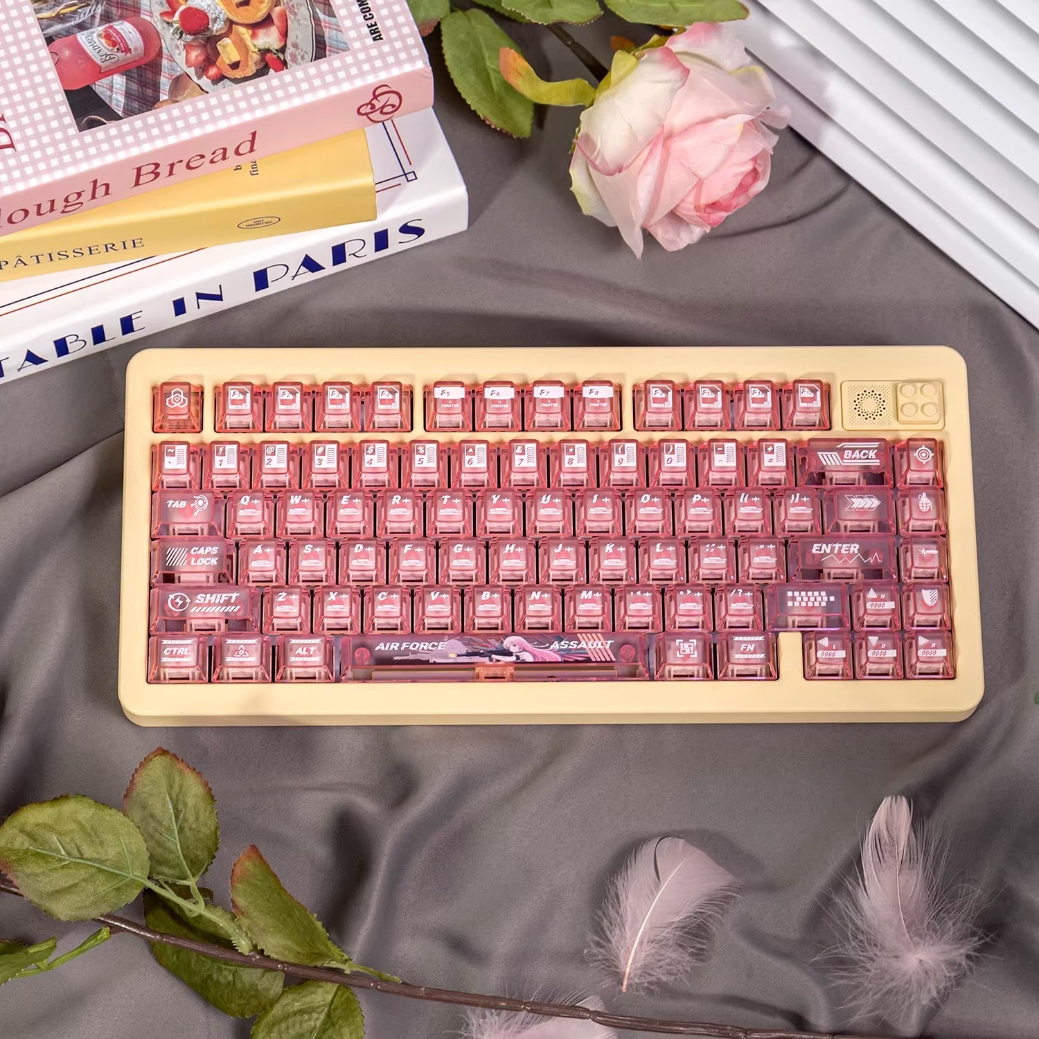 Air Force Assault keyboard keycap set, PC material sublimation technology, anime and game mechanical keyboard decoration keycap set