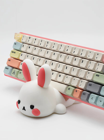 Cute Party Rabbit PLA Material, Keyboard Display Rack, Desktop Storage Rack, Computer Desktop Beautification Decoration, Mechanical Keyboard Bracket