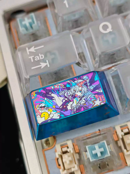 Honkai：Star Rail，Silver Wolf 1.75 U titanium alloy personalized keycaps, mechanical keyboard decorative keycaps, anime and game cultural creative keycaps