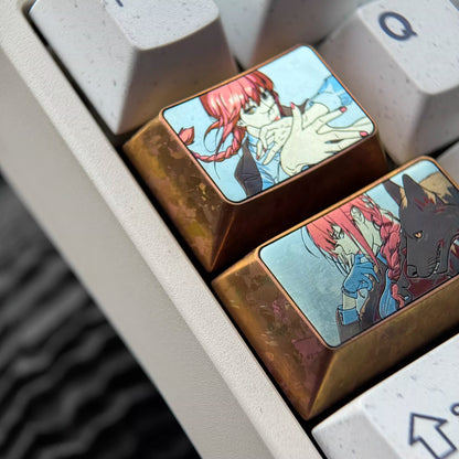 Chainsaw Man series, Makima theme, 1.5 U/1.75U titanium alloy personalized keycaps, anime and game culture creative decorative keycaps