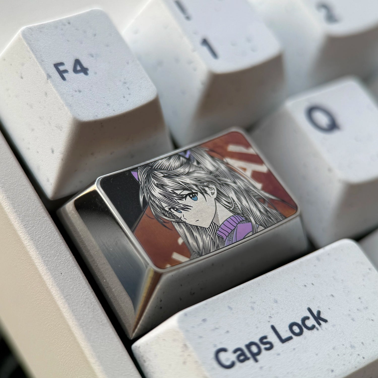 EVA series, 1.5U/TAB titanium alloy finely carved personalized keycaps, anime culture creative peripheral mechanical keyboard metal decorative keycaps