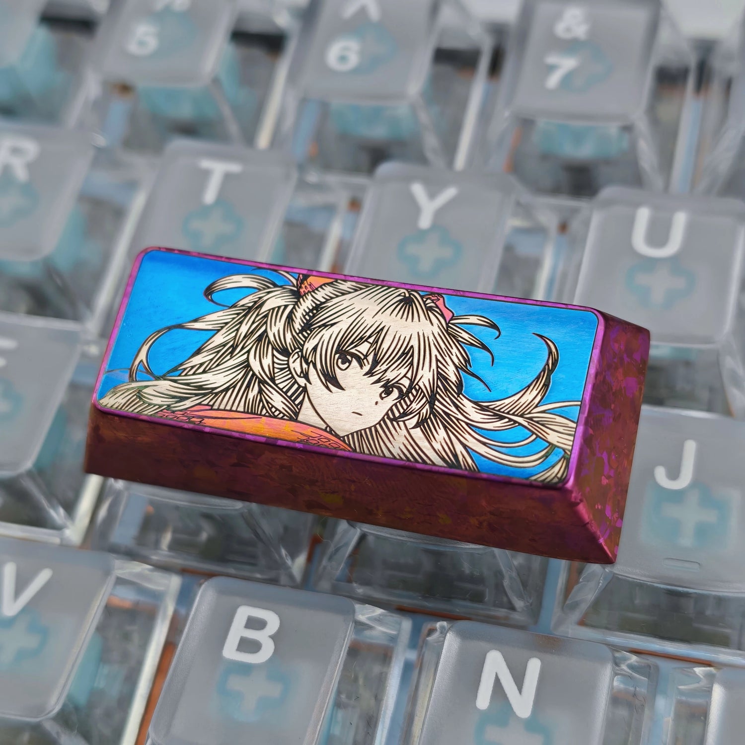 Precision black and white lines 2.25U enter key/left shift collection, titanium alloy personalized keycaps, anime game culture creative mechanical keyboard decorative keycaps