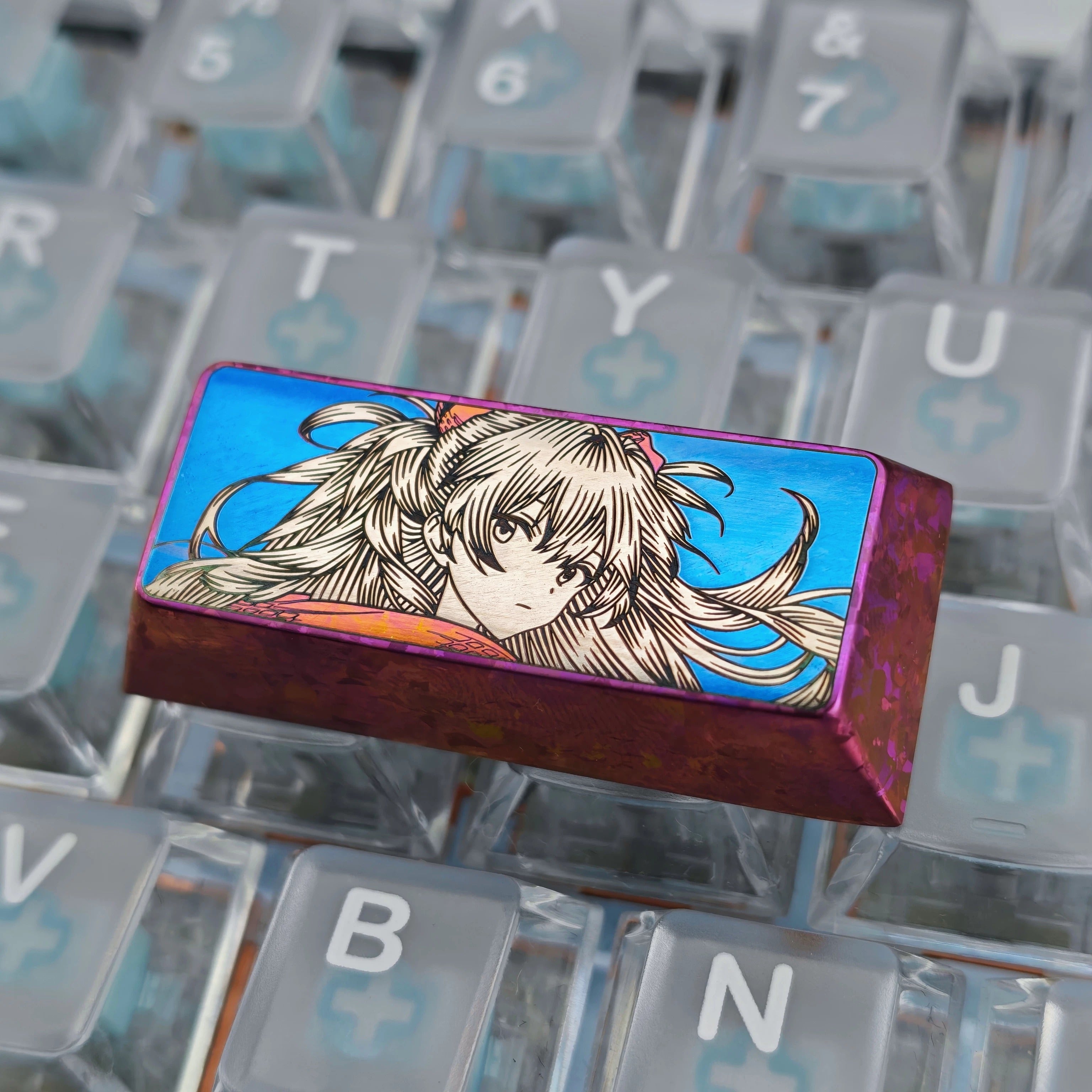 Precision black and white lines 2.25U enter key/left shift collection, titanium alloy personalized keycaps, anime game culture creative mechanical keyboard decorative keycaps