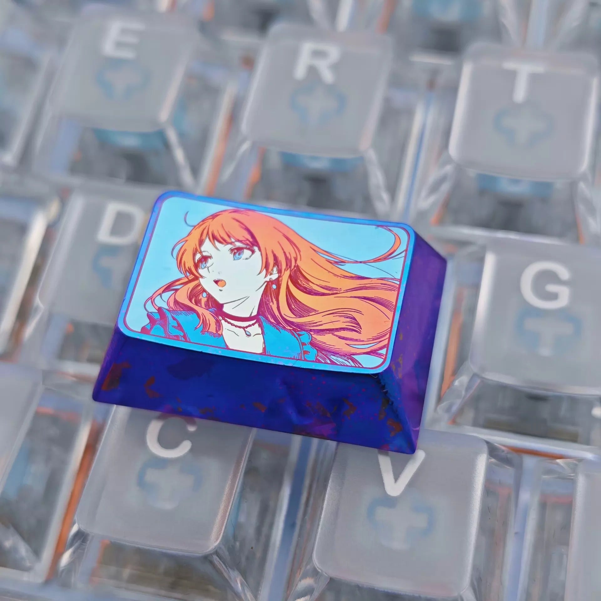 BanG Dream! , Anon Chihaya theme, 1.5U titanium alloy personalized keycaps, anime and game culture creative art keycaps, mechanical keyboard decorative keycaps