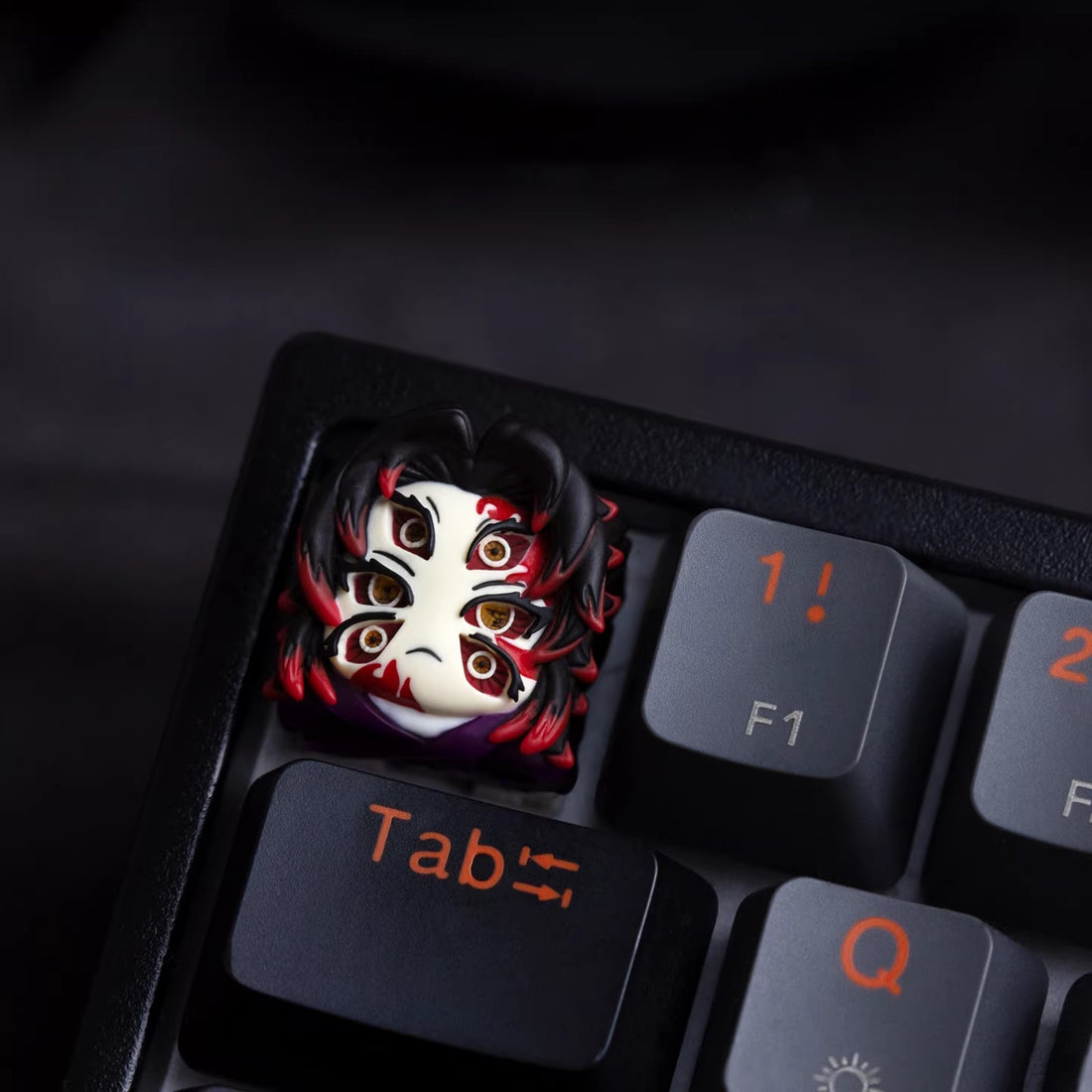 Demon Slayer: Kimetsu No Yaiba， Multi colored resin personalized keycaps, anime and gaming cultural peripheral products, mechanical keyboard decorative keycaps