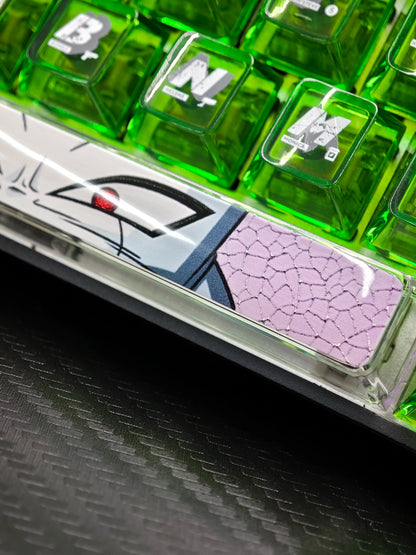 Dragon Ball, Frieza theme, Eyegaze spacebar design, 6.25 U spacebar, PC crystal resin gilded personalized keycaps, anime creative cultural peripheral products, decorative keycaps