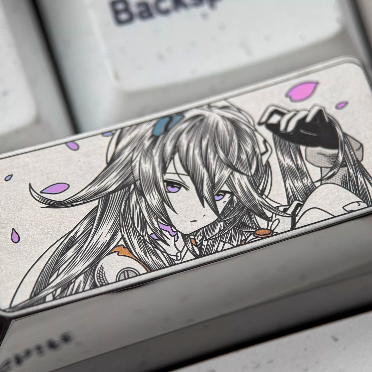 EVA series, Ayanami Rei series, 2.25U precision carved titanium alloy personalized keycaps, anime and game culture innovation mechanical keyboard decorative keycaps