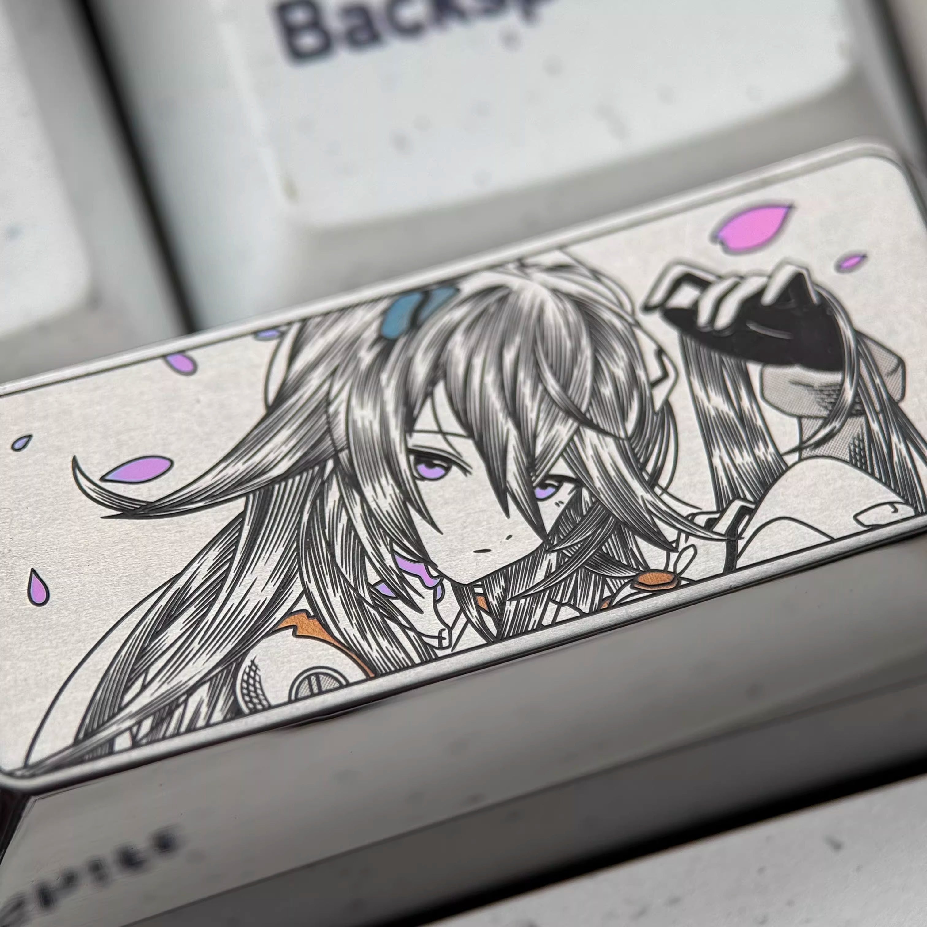 EVA series, Ayanami Rei series, 2.25U precision carved titanium alloy personalized keycaps, anime and game culture innovation mechanical keyboard decorative keycaps