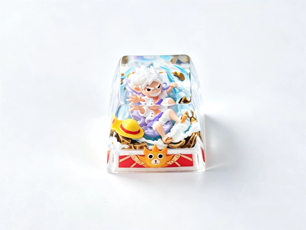 One Piece series, Nika Luffy, crystal resin personalized keycaps, game culture creative keycaps, Mechanical keyboard decorative keycaps