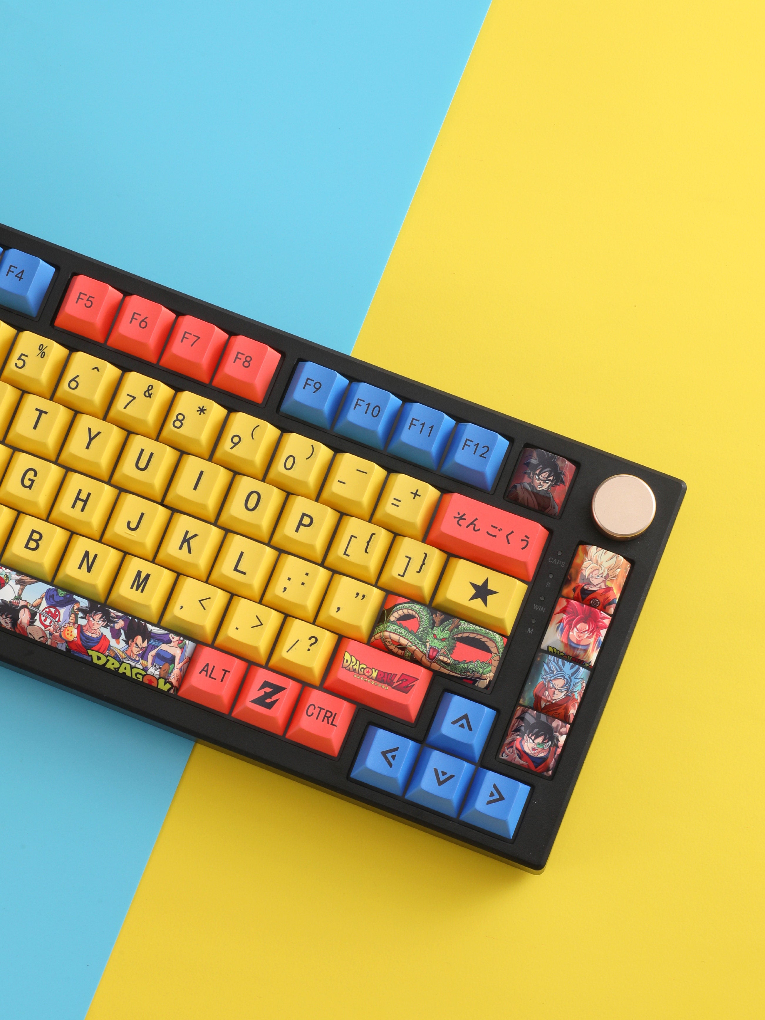 Dragon Ball theme design, PBT material, sublimation， Personalized keycaps, mechanical keyboard decorative keycaps.