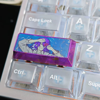 Chainsaw Man， Reze，2.25U Titanium alloy personalized keycaps, anime and game cultural creative keycaps, mechanical keyboard decorative keycaps