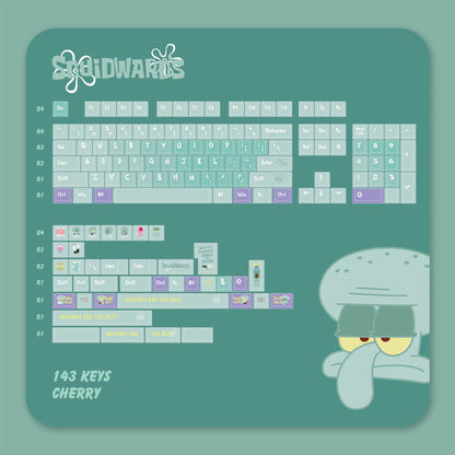 SpongeBob SquarePants, Squidward Quincy Tentacles themed personalized keycap set, PBT material factory height, creatively decorated keycaps