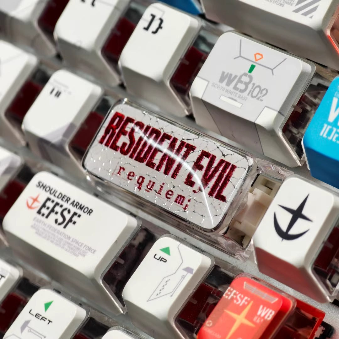 Resident Evil 9, PC Crystal Resin 2.25U Enter Key Personalized Keycap, Anime Game Culture Creative Customized Decorative Keycap