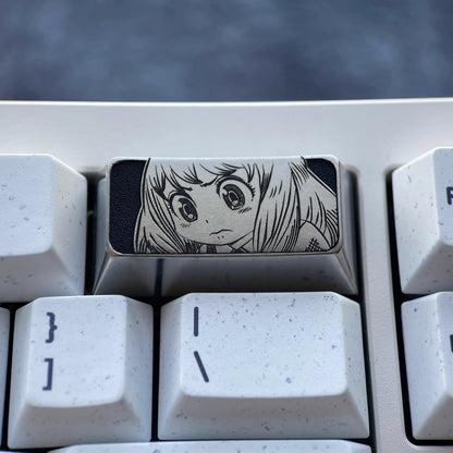 SPY × FAMILY, Anya Forger Theme, 2U Backspace Key Titanium Alloy Personalized Key Cap, Metal Decorative Key Cap, Mechanical Keyboard Anime Cartoon Key Cap